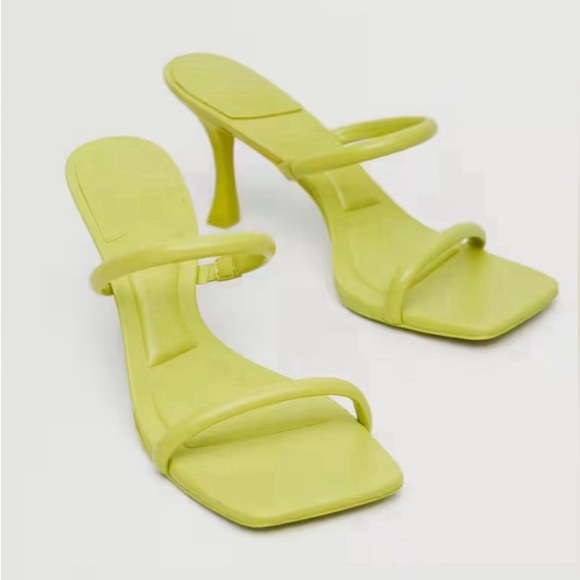NWT MANGO Square Toed heeled sandals - Picture 1 of 5